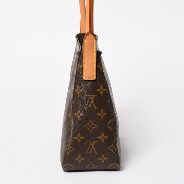 Very Good Condition LOUIS VUITTON Looping MM One Shoulder Bag M51146 Monogram PVC Leather Brown Gold Hardware Used 4a008387