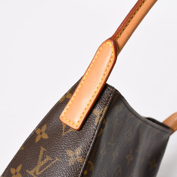 Very Good Condition LOUIS VUITTON Looping MM One Shoulder Bag M51146 Monogram PVC Leather Brown Gold Hardware Used 4a008387