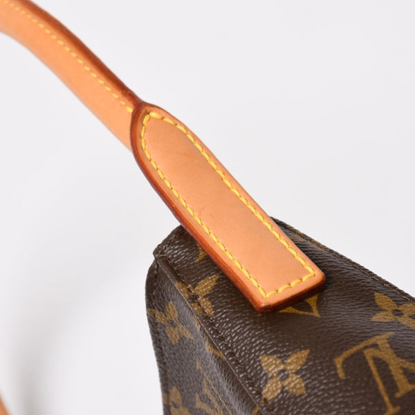 Very Good Condition LOUIS VUITTON Looping MM One Shoulder Bag M51146 Monogram PVC Leather Brown Gold Hardware Used 4a008387