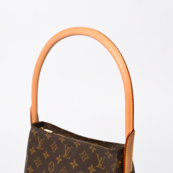 Very Good Condition LOUIS VUITTON Looping MM One Shoulder Bag M51146 Monogram PVC Leather Brown Gold Hardware Used 4a008387