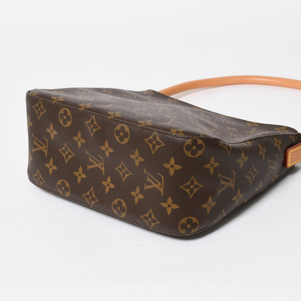 Very Good Condition LOUIS VUITTON Looping MM One Shoulder Bag M51146 Monogram PVC Leather Brown Gold Hardware Used 4a008387