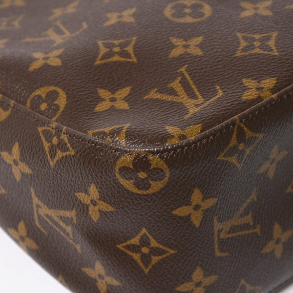 Very Good Condition LOUIS VUITTON Looping MM One Shoulder Bag M51146 Monogram PVC Leather Brown Gold Hardware Used 4a008387