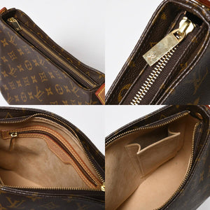 Very Good Condition LOUIS VUITTON Looping MM One Shoulder Bag M51146 Monogram PVC Leather Brown Gold Hardware Used 4a008387