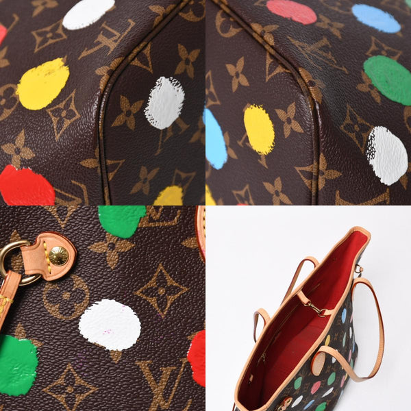 新品同様 LOUIS VUITTON ルイヴィトン LV×YK ネヴァーフルＭＭ M46381 草間彌生 モノグラム ブラウン 中古 4a008325