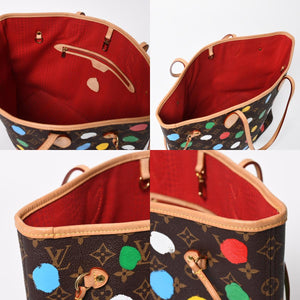 新品同様 LOUIS VUITTON ルイヴィトン LV×YK ネヴァーフルＭＭ M46381 草間彌生 モノグラム ブラウン 中古 4a008325