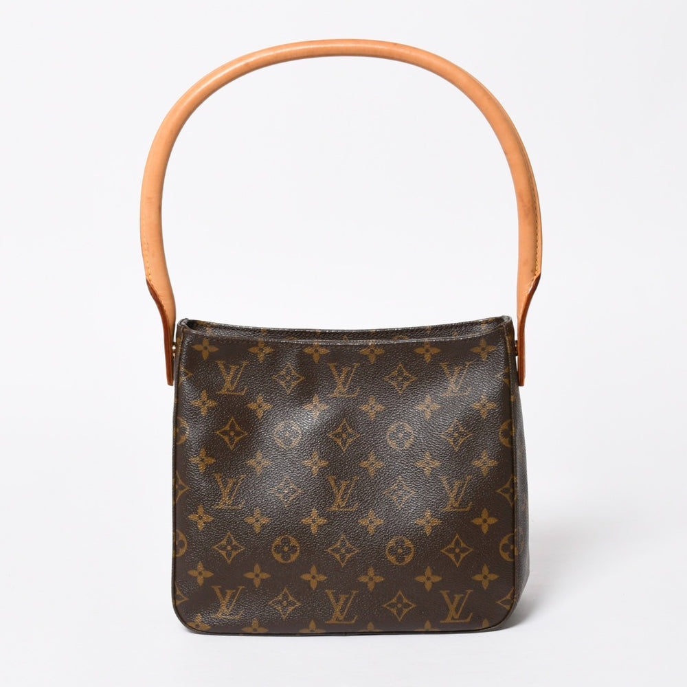極美品 LOUIS VUITTON ルイヴィトン ルーピングMM ワンショルダーバッグ M51146 モノグラム PVC レザー ブラウン ゴールド金具 中古 4a008388