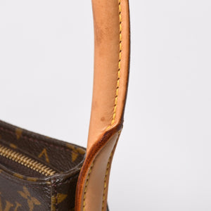 極美品 LOUIS VUITTON ルイヴィトン ルーピングMM ワンショルダーバッグ M51146 モノグラム PVC レザー ブラウン ゴールド金具 中古 4a008388