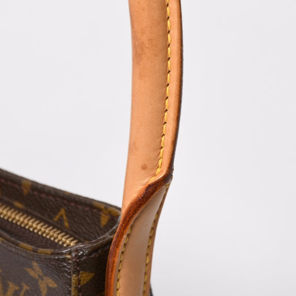 極美品 LOUIS VUITTON ルイヴィトン ルーピングMM ワンショルダーバッグ M51146 モノグラム PVC レザー ブラウン ゴールド金具 中古 4a008388