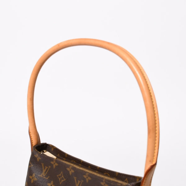 極美品 LOUIS VUITTON ルイヴィトン ルーピングMM ワンショルダーバッグ M51146 モノグラム PVC レザー ブラウン ゴールド金具 中古 4a008388