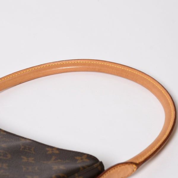 極美品 LOUIS VUITTON ルイヴィトン ルーピングMM ワンショルダーバッグ M51146 モノグラム PVC レザー ブラウン ゴールド金具 中古 4a008388