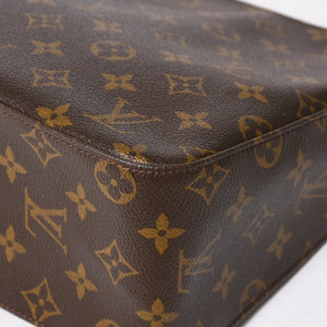 極美品 LOUIS VUITTON ルイヴィトン ルーピングMM ワンショルダーバッグ M51146 モノグラム PVC レザー ブラウン ゴールド金具 中古 4a008388