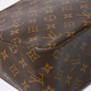 極美品 LOUIS VUITTON ルイヴィトン ルーピングMM ワンショルダーバッグ M51146 モノグラム PVC レザー ブラウン ゴールド金具 中古 4a008388