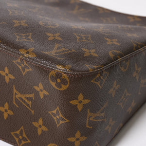 極美品 LOUIS VUITTON ルイヴィトン ルーピングMM ワンショルダーバッグ M51146 モノグラム PVC レザー ブラウン ゴールド金具 中古 4a008388