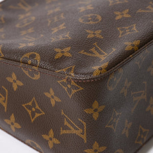 極美品 LOUIS VUITTON ルイヴィトン ルーピングMM ワンショルダーバッグ M51146 モノグラム PVC レザー ブラウン ゴールド金具 中古 4a008388