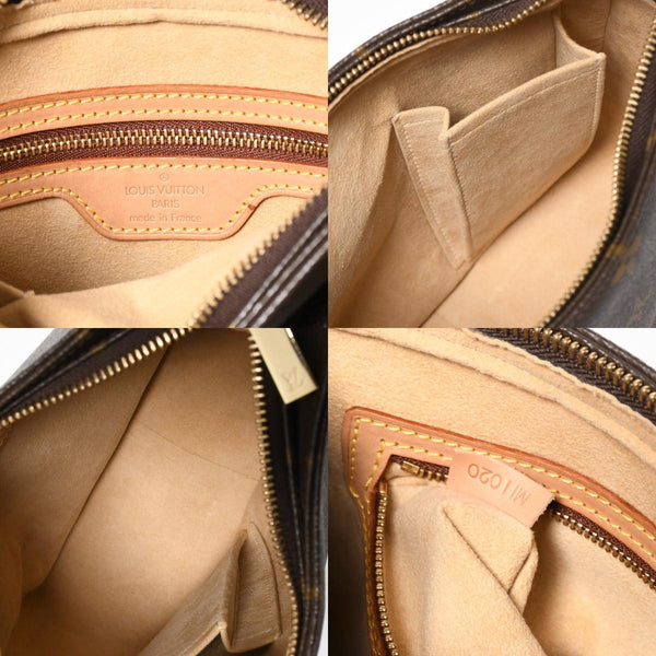 極美品 LOUIS VUITTON ルイヴィトン ルーピングMM ワンショルダーバッグ M51146 モノグラム PVC レザー ブラウン ゴールド金具 中古 4a008388