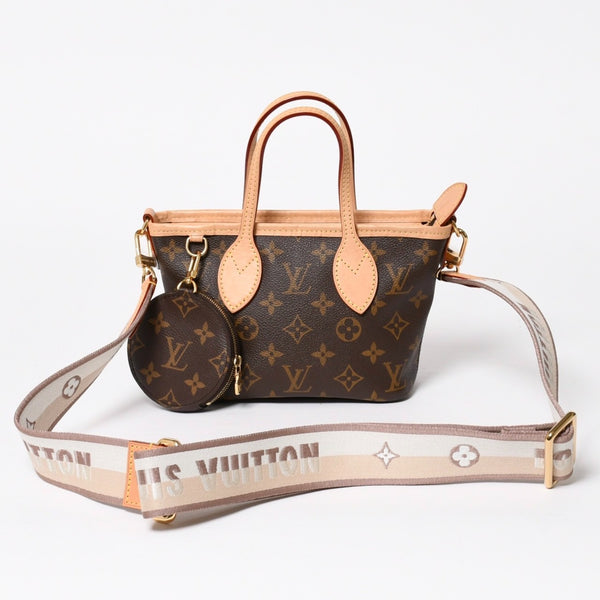 極美品 LOUIS VUITTON ルイヴィトン ネヴァーフルBB ハンドバッグ M46705 ショルダーバッグ 2WAY モノグラム ブラウン PVC レザー 中古 4a008393