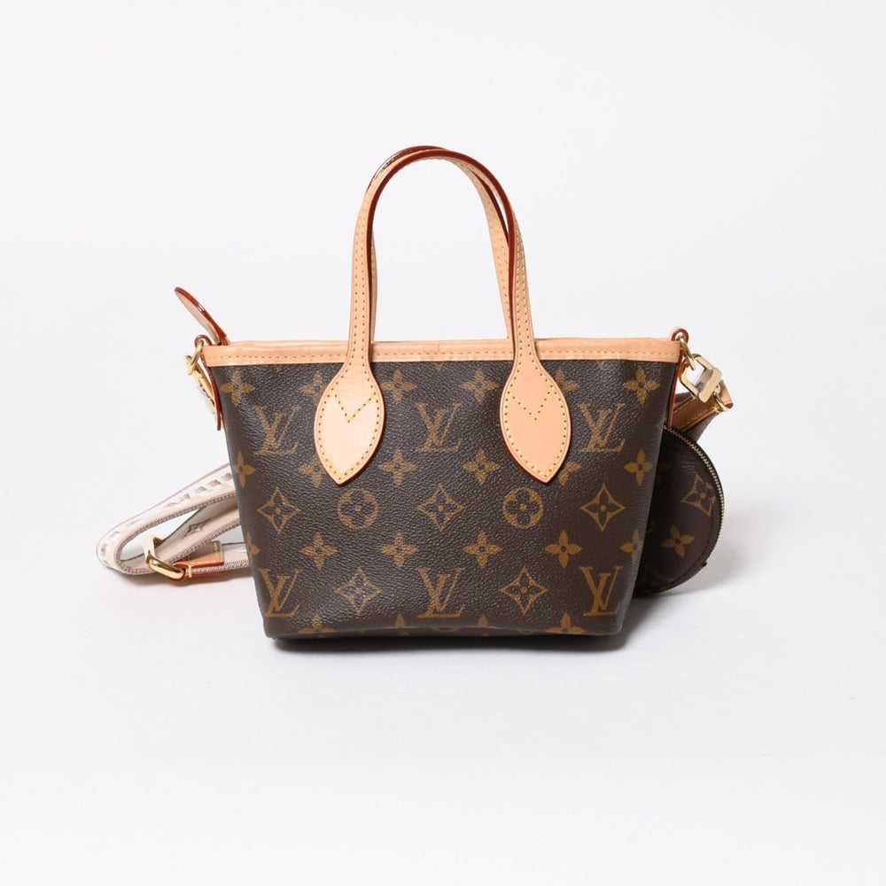 極美品 LOUIS VUITTON ルイヴィトン ネヴァーフルBB ハンドバッグ M46705 ショルダーバッグ 2WAY モノグラム ブラウン PVC レザー 中古 4a008393