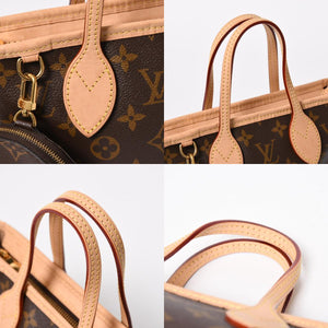 極美品 LOUIS VUITTON ルイヴィトン ネヴァーフルBB ハンドバッグ M46705 ショルダーバッグ 2WAY モノグラム ブラウン PVC レザー 中古 4a008393