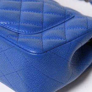 極美品 CHANEL シャネル ミニマトラッセ 20 チェーンショルダーバッグ 21番台 ココマーク キャビアスキン ブルー 中古 4a008327