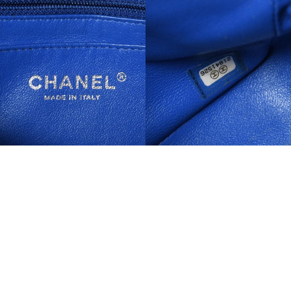 極美品 CHANEL シャネル ミニマトラッセ 20 チェーンショルダーバッグ 21番台 ココマーク キャビアスキン ブルー 中古 4a008327