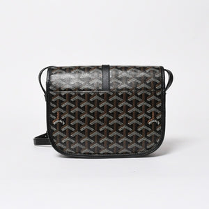 極美品 GOYARD ゴヤール BELVEDERE PM ベルヴェデーレPM ショルダーバッグ ブラック PVC レザー シルバー金具 中古 4a008420