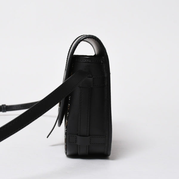 極美品 GOYARD ゴヤール BELVEDERE PM ベルヴェデーレPM ショルダーバッグ ブラック PVC レザー シルバー金具 中古 4a008420