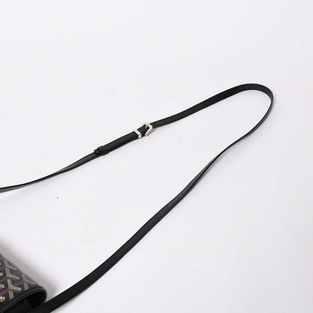 Very good condition GOYARD BELVEDERE PM Belvedere PM shoulder bag black PVC leather silver metal fittings used 4a008420