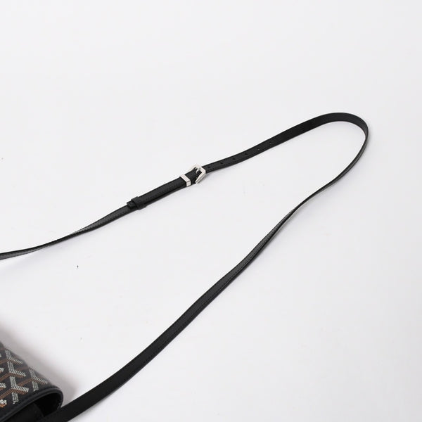極美品 GOYARD ゴヤール BELVEDERE PM ベルヴェデーレPM ショルダーバッグ ブラック PVC レザー シルバー金具 中古 4a008420