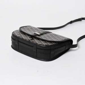 極美品 GOYARD ゴヤール BELVEDERE PM ベルヴェデーレPM ショルダーバッグ ブラック PVC レザー シルバー金具 中古 4a008420