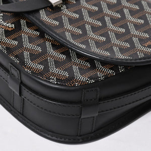 極美品 GOYARD ゴヤール BELVEDERE PM ベルヴェデーレPM ショルダーバッグ ブラック PVC レザー シルバー金具 中古 4a008420