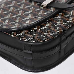 極美品 GOYARD ゴヤール BELVEDERE PM ベルヴェデーレPM ショルダーバッグ ブラック PVC レザー シルバー金具 中古 4a008420