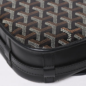 極美品 GOYARD ゴヤール BELVEDERE PM ベルヴェデーレPM ショルダーバッグ ブラック PVC レザー シルバー金具 中古 4a008420