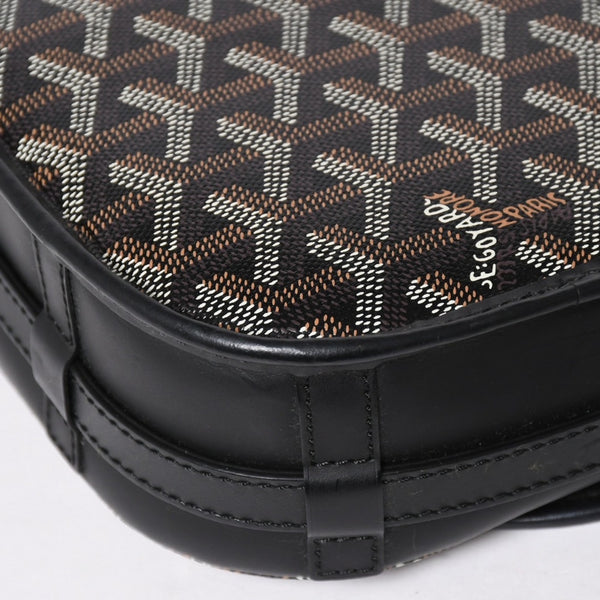 極美品 GOYARD ゴヤール BELVEDERE PM ベルヴェデーレPM ショルダーバッグ ブラック PVC レザー シルバー金具 中古 4a008420