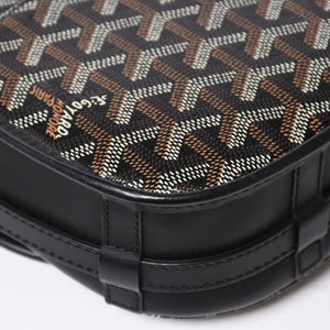 極美品 GOYARD ゴヤール BELVEDERE PM ベルヴェデーレPM ショルダーバッグ ブラック PVC レザー シルバー金具 中古 4a008420