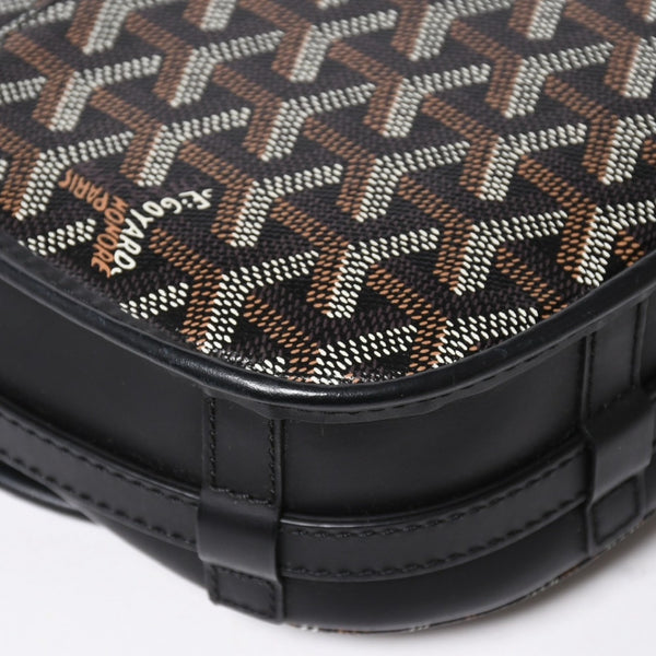 極美品 GOYARD ゴヤール BELVEDERE PM ベルヴェデーレPM ショルダーバッグ ブラック PVC レザー シルバー金具 中古 4a008420