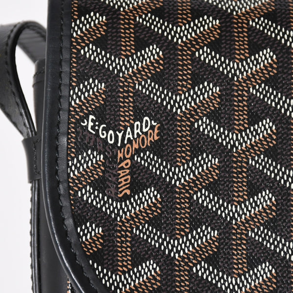 極美品 GOYARD ゴヤール BELVEDERE PM ベルヴェデーレPM ショルダーバッグ ブラック PVC レザー シルバー金具 中古 4a008420