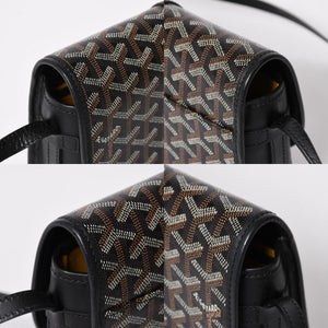極美品 GOYARD ゴヤール BELVEDERE PM ベルヴェデーレPM ショルダーバッグ ブラック PVC レザー シルバー金具 中古 4a008420