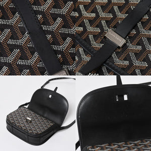 極美品 GOYARD ゴヤール BELVEDERE PM ベルヴェデーレPM ショルダーバッグ ブラック PVC レザー シルバー金具 中古 4a008420