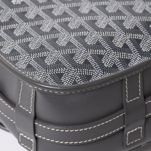 極美品 GOYARD ゴヤール ベルヴェデーレGM ショルダーバッグ グレー PVC レザー シルバー金具 ヘリンボーン柄 美品 中古 4a008421