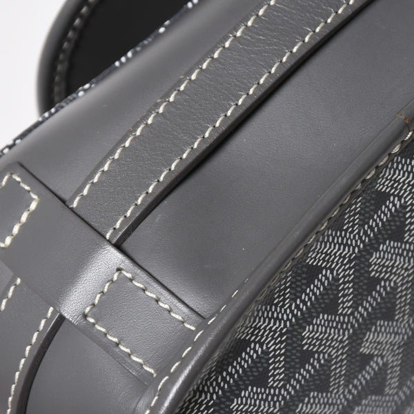 極美品 GOYARD ゴヤール ベルヴェデーレGM ショルダーバッグ グレー PVC レザー シルバー金具 ヘリンボーン柄 美品 中古 4a008421