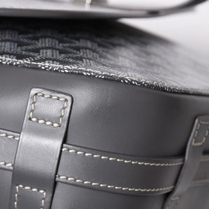 極美品 GOYARD ゴヤール ベルヴェデーレGM ショルダーバッグ グレー PVC レザー シルバー金具 ヘリンボーン柄 美品 中古 4a008421