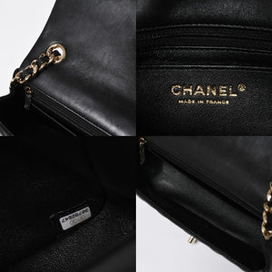 極美品 CHANEL シャネル ミニマトラッセ 20 Sフラップ Sチェーンショルダーバッグ AS2326 30番台 ココマーク ラムスキン ブラック 中古 4a008337