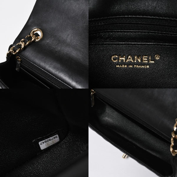 極美品 CHANEL シャネル ミニマトラッセ 20 Sフラップ Sチェーンショルダーバッグ AS2326 30番台 ココマーク ラムスキン ブラック 中古 4a008337