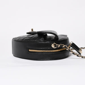 新品同様 CHANEL シャネル HEART BAG ハート チェーンショルダーバッグ AS5764 ランダム番台 ココマーク ラムスキン ブラック 中古 4a008591
