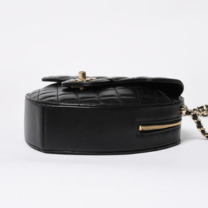 新品同様 CHANEL シャネル HEART BAG ハート チェーンショルダーバッグ AS5764 ランダム番台 ココマーク ラムスキン ブラック 中古 4a008591