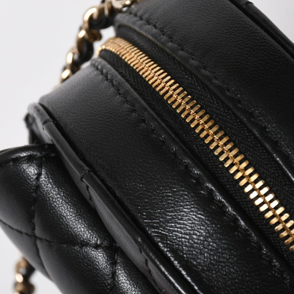 新品同様 CHANEL シャネル HEART BAG ハート チェーンショルダーバッグ AS5764 ランダム番台 ココマーク ラムスキン ブラック 中古 4a008591
