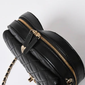 新品同様 CHANEL シャネル HEART BAG ハート チェーンショルダーバッグ AS5764 ランダム番台 ココマーク ラムスキン ブラック 中古 4a008591