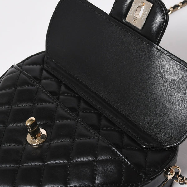 新品同様 CHANEL シャネル HEART BAG ハート チェーンショルダーバッグ AS5764 ランダム番台 ココマーク ラムスキン ブラック 中古 4a008591