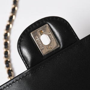 新品同様 CHANEL シャネル HEART BAG ハート チェーンショルダーバッグ AS5764 ランダム番台 ココマーク ラムスキン ブラック 中古 4a008591