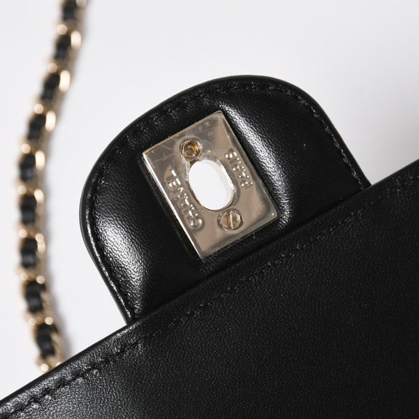 新品同様 CHANEL シャネル HEART BAG ハート チェーンショルダーバッグ AS5764 ランダム番台 ココマーク ラムスキン ブラック 中古 4a008591
